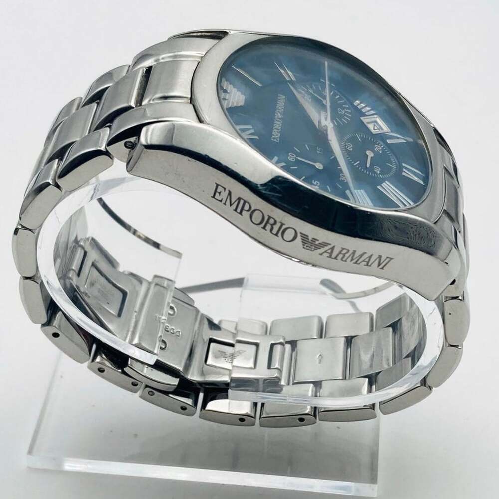 Emporio Armani AR-0673 Watch 42mm - New Battery WR 50m All Steel Wrist 5.5-5.75"